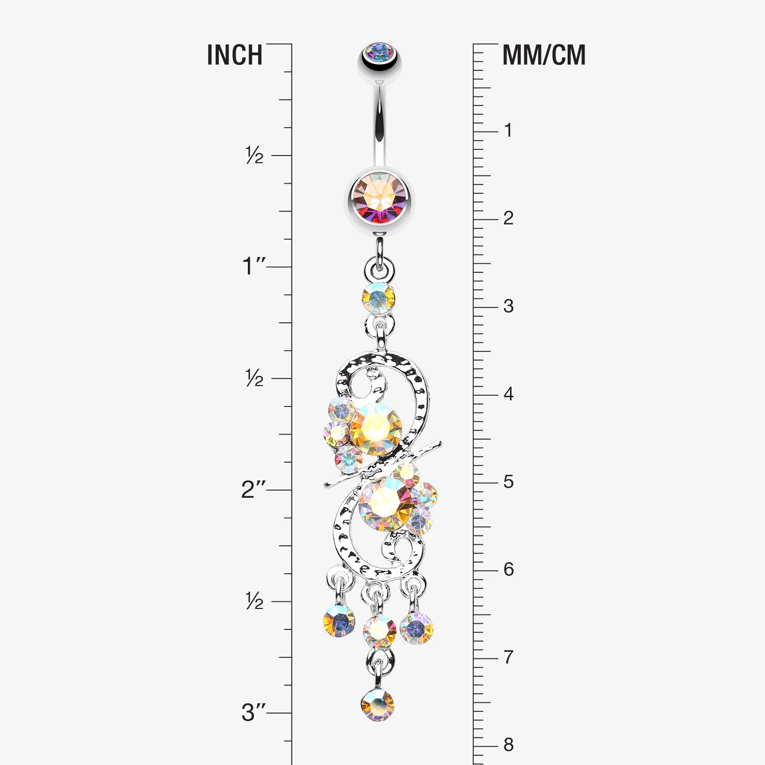 Glistening Chandelier Belly Button Ring - Image 2