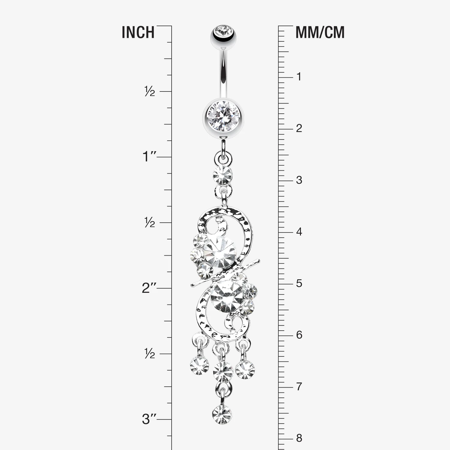 Glistening Chandelier Belly Button Ring - Image 2