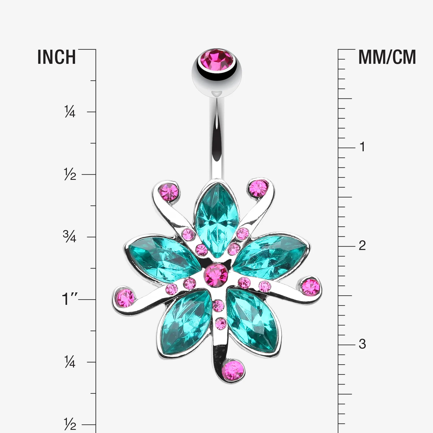 Glistening Lily Blossome Flower Belly Button Ring - Image 2