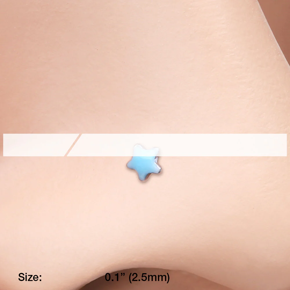 Glow in the Dark Star Nose Stud Ring - Image 3