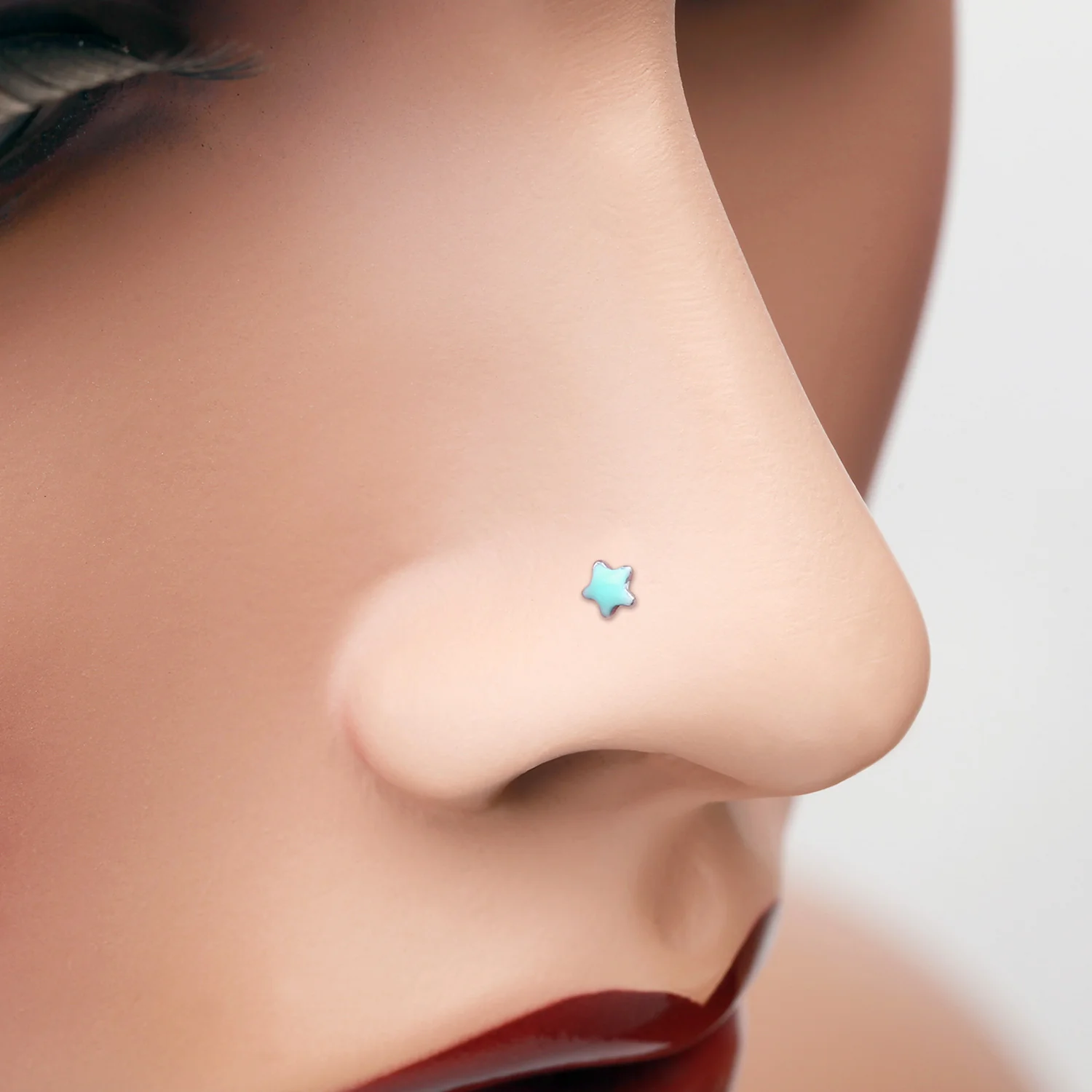 Glow in the Dark Star Nose Stud Ring - Image 2