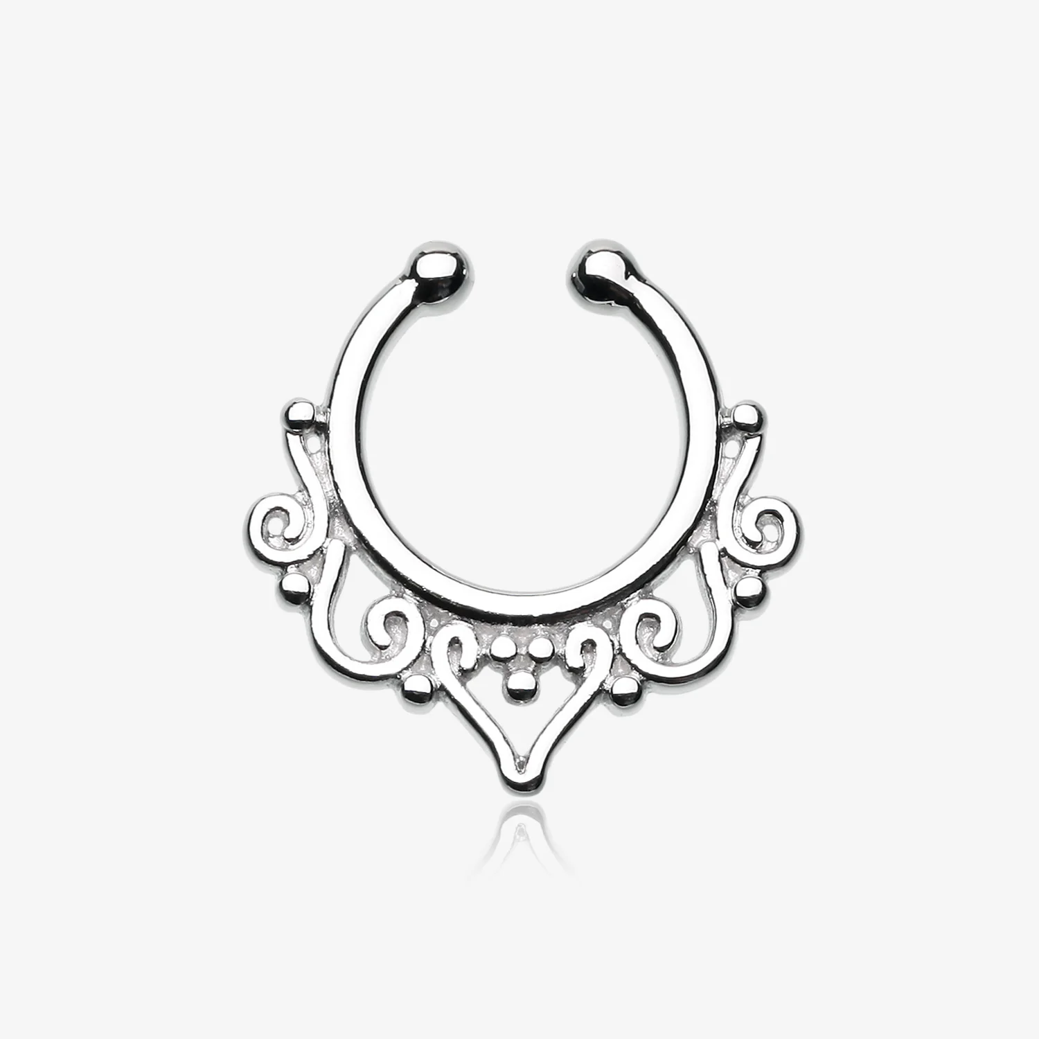 Goddess Filigree Fake Septum Clip-On Ring