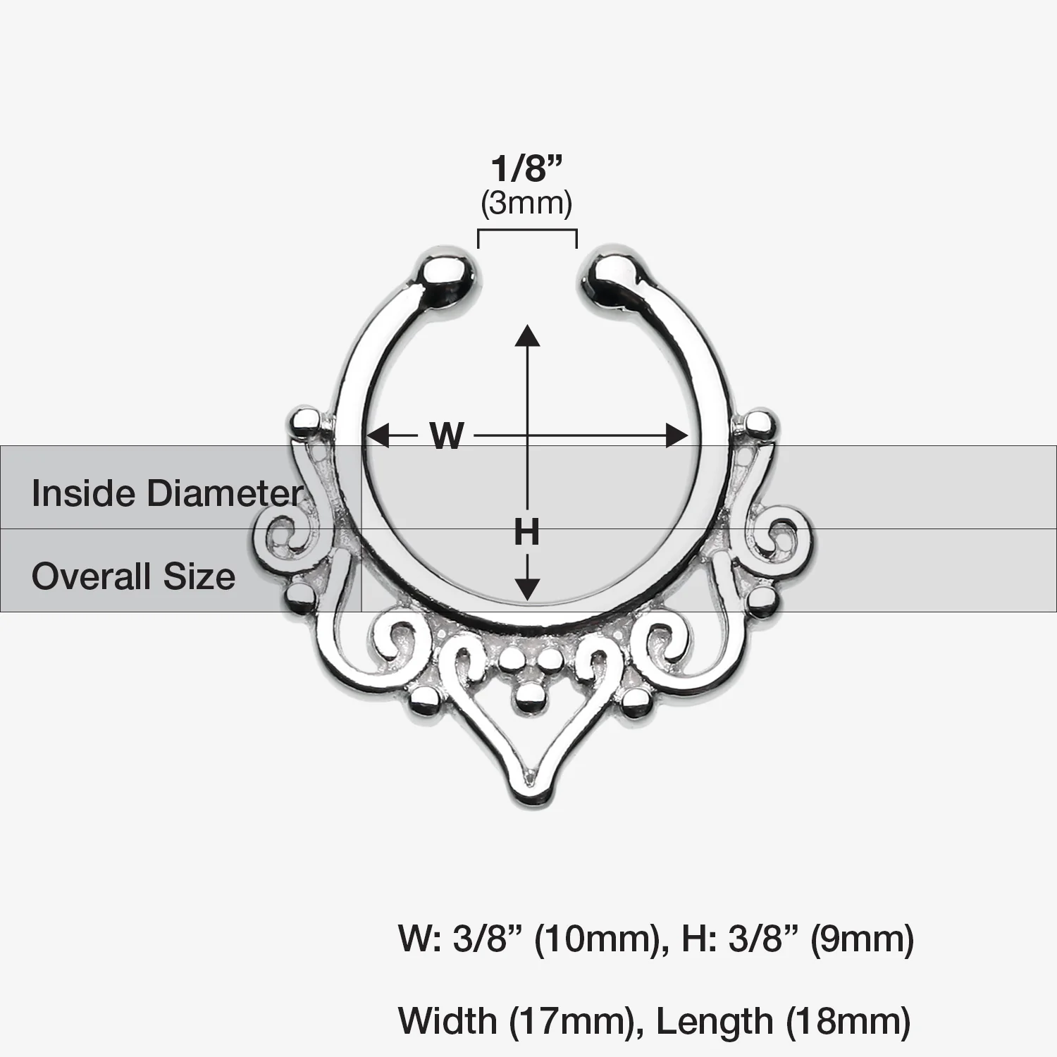 Goddess Filigree Fake Septum Clip-On Ring - Image 2