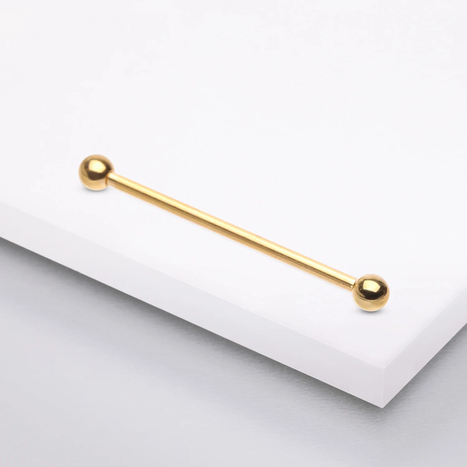 Gold PVD Basic Industrial Barbell - Image 2