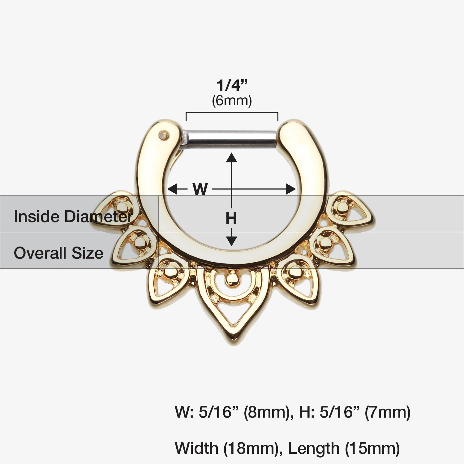 Golden Acerose Filigree Septum Clicker - Image 2