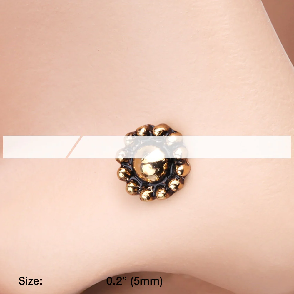 Golden Aira Filigree Icon Nose Stud Ring - Image 3