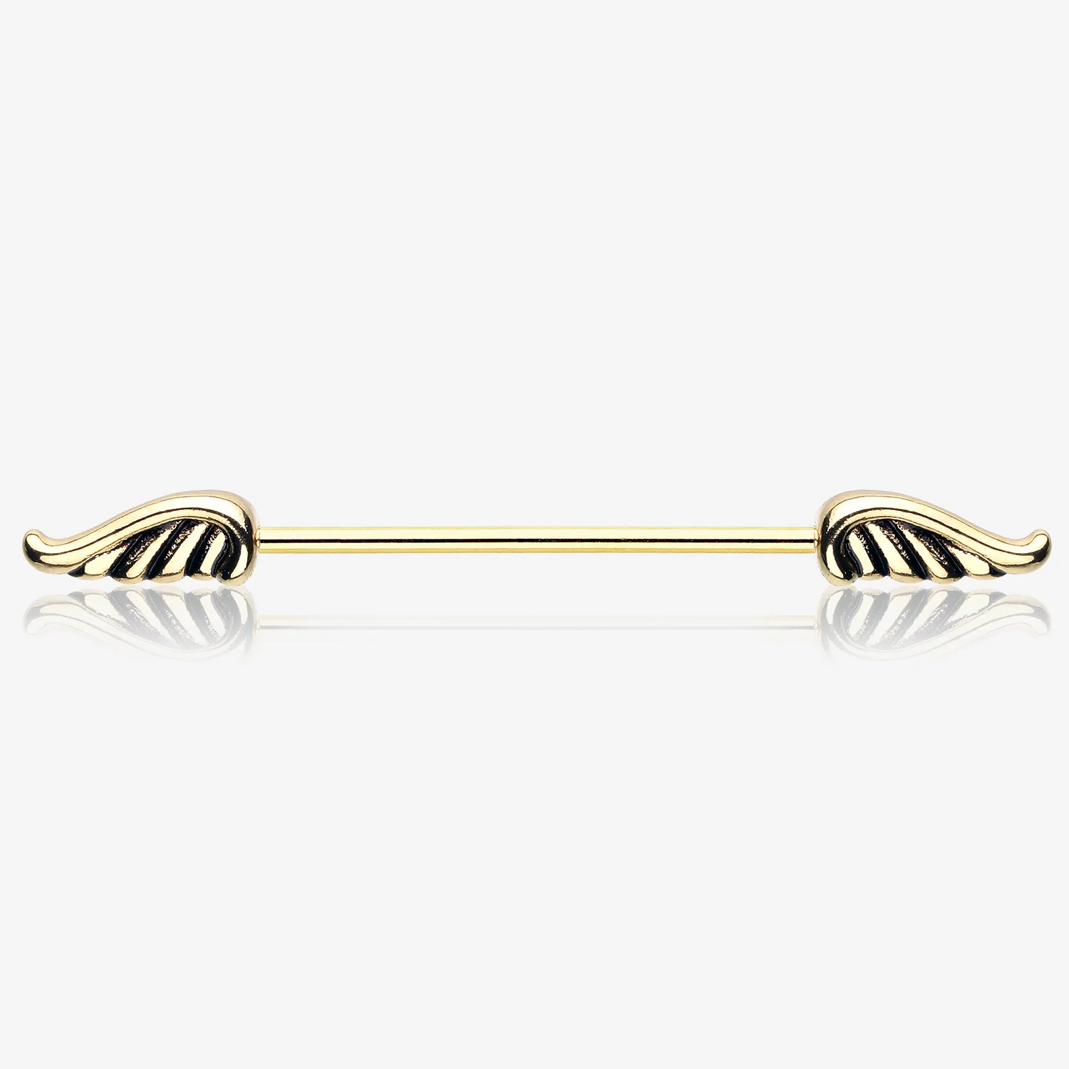Golden Angelic Wings Industrial Barbell