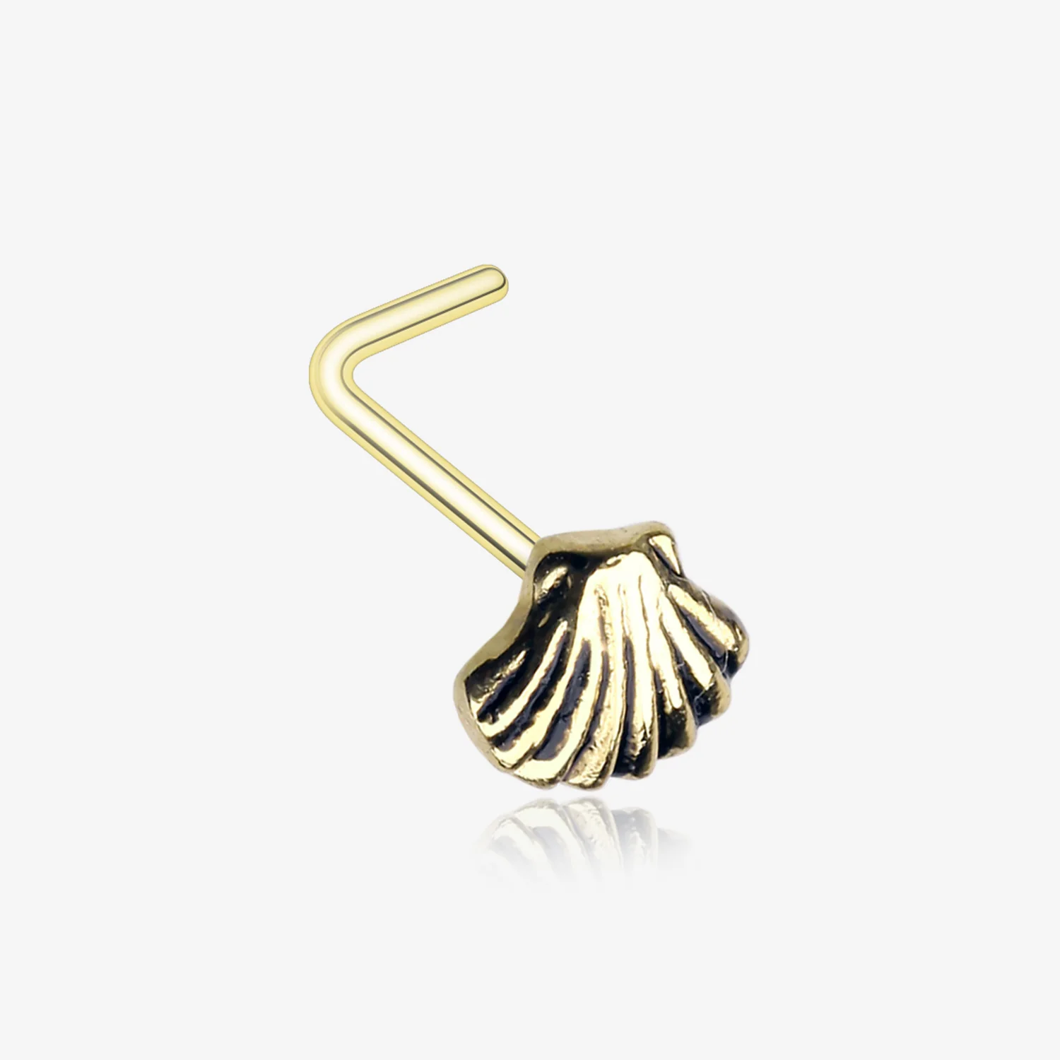 Golden Ariel's Shell Icon L-Shaped Nose Ring