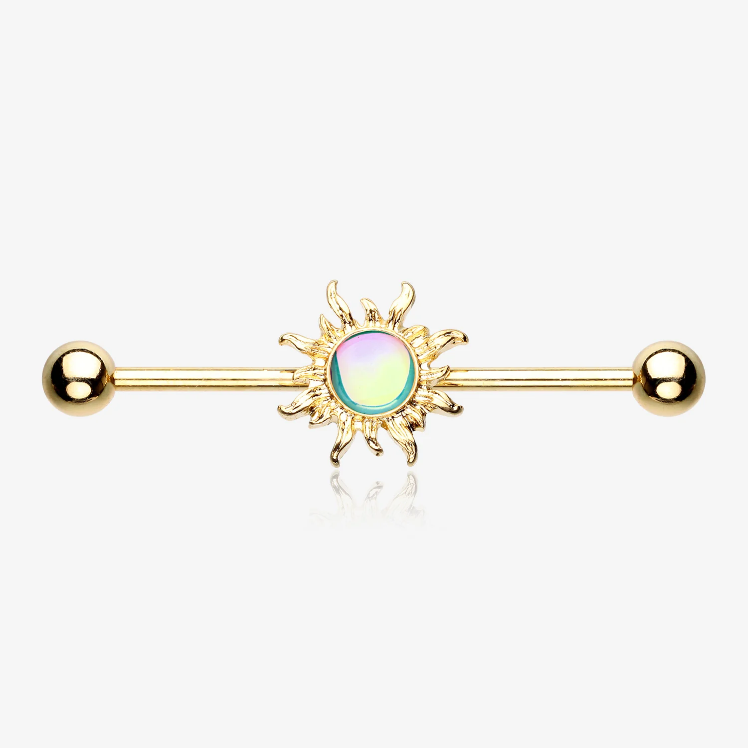 Golden Blazing Sun Industrial Barbell