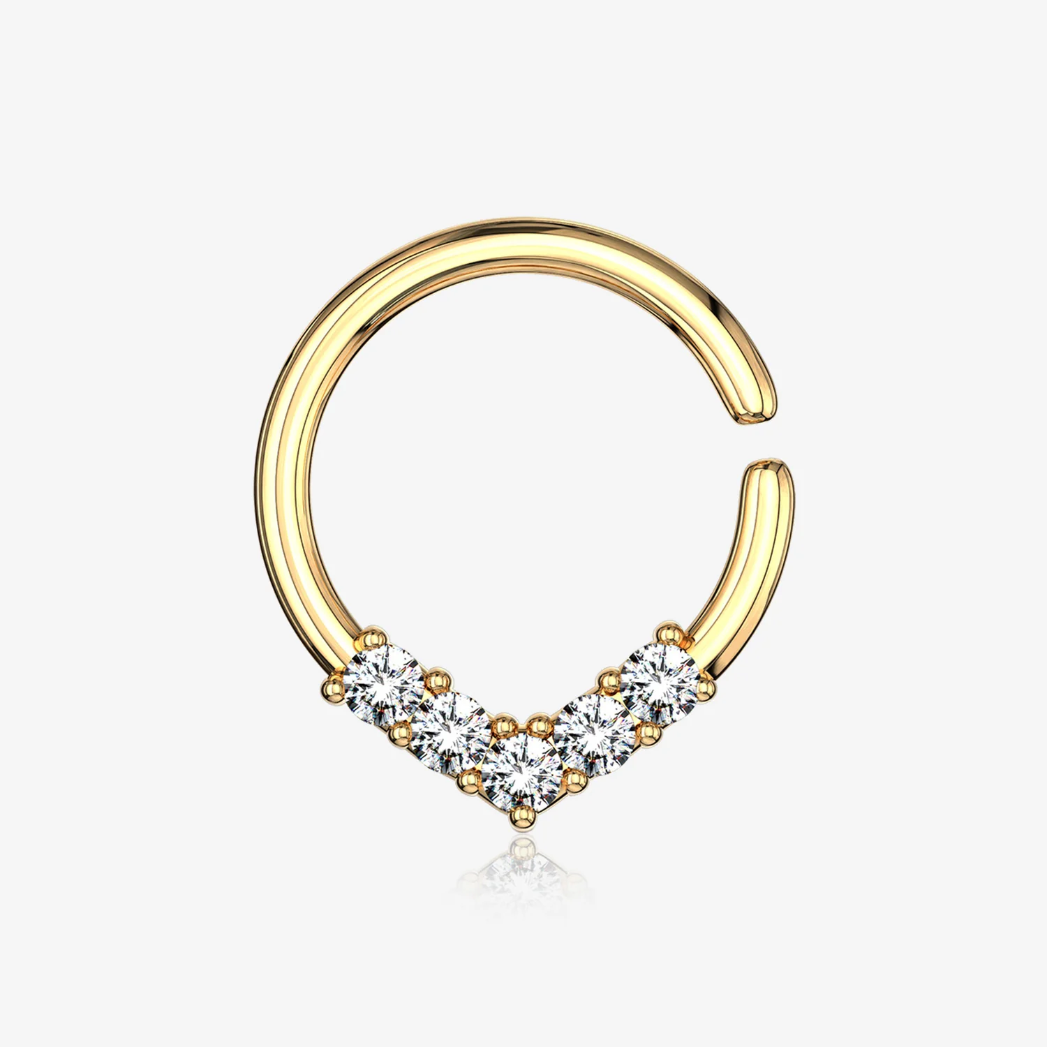Golden Brilliant Sparkle Chevron Bendable Hoop Ring