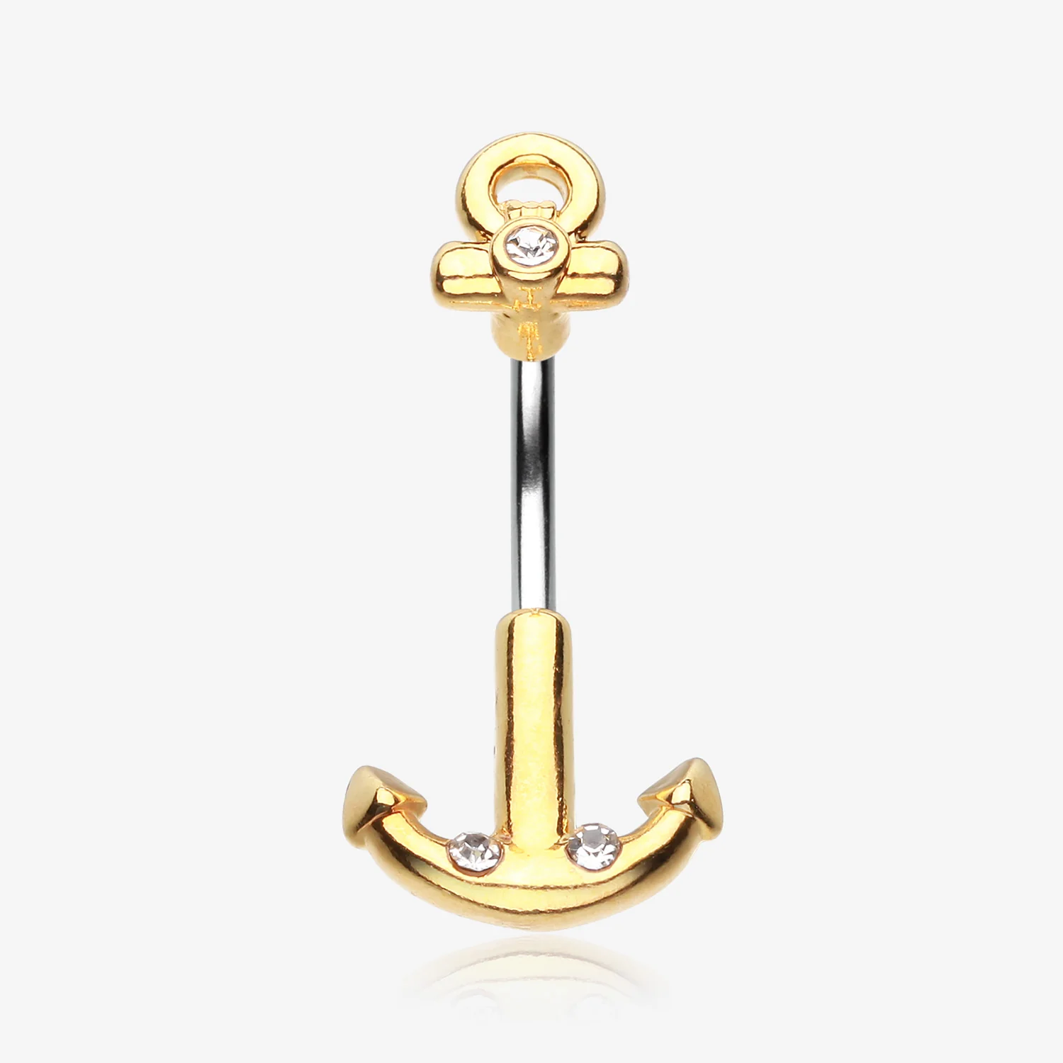 Golden Classic Anchor Dock Belly Button Ring