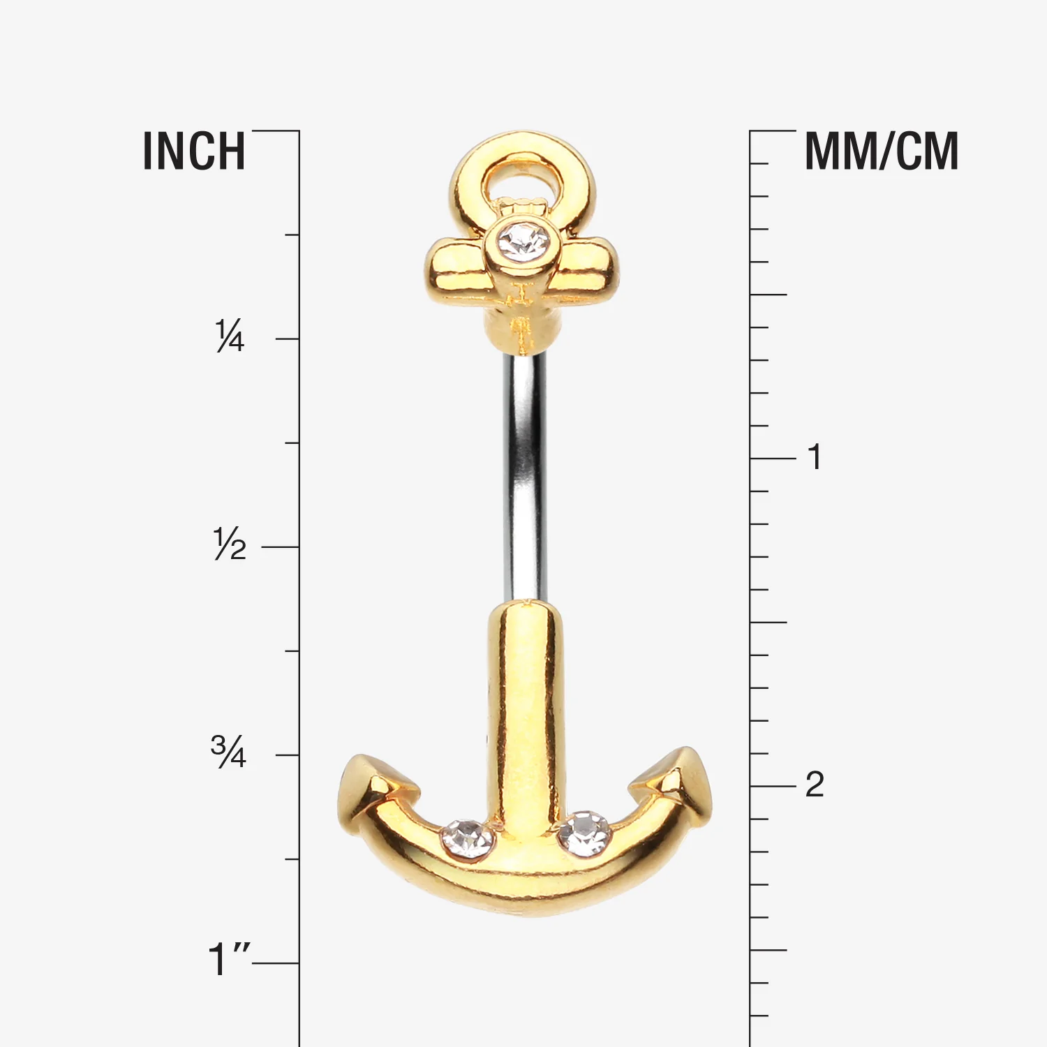 Golden Classic Anchor Dock Belly Button Ring - Image 2