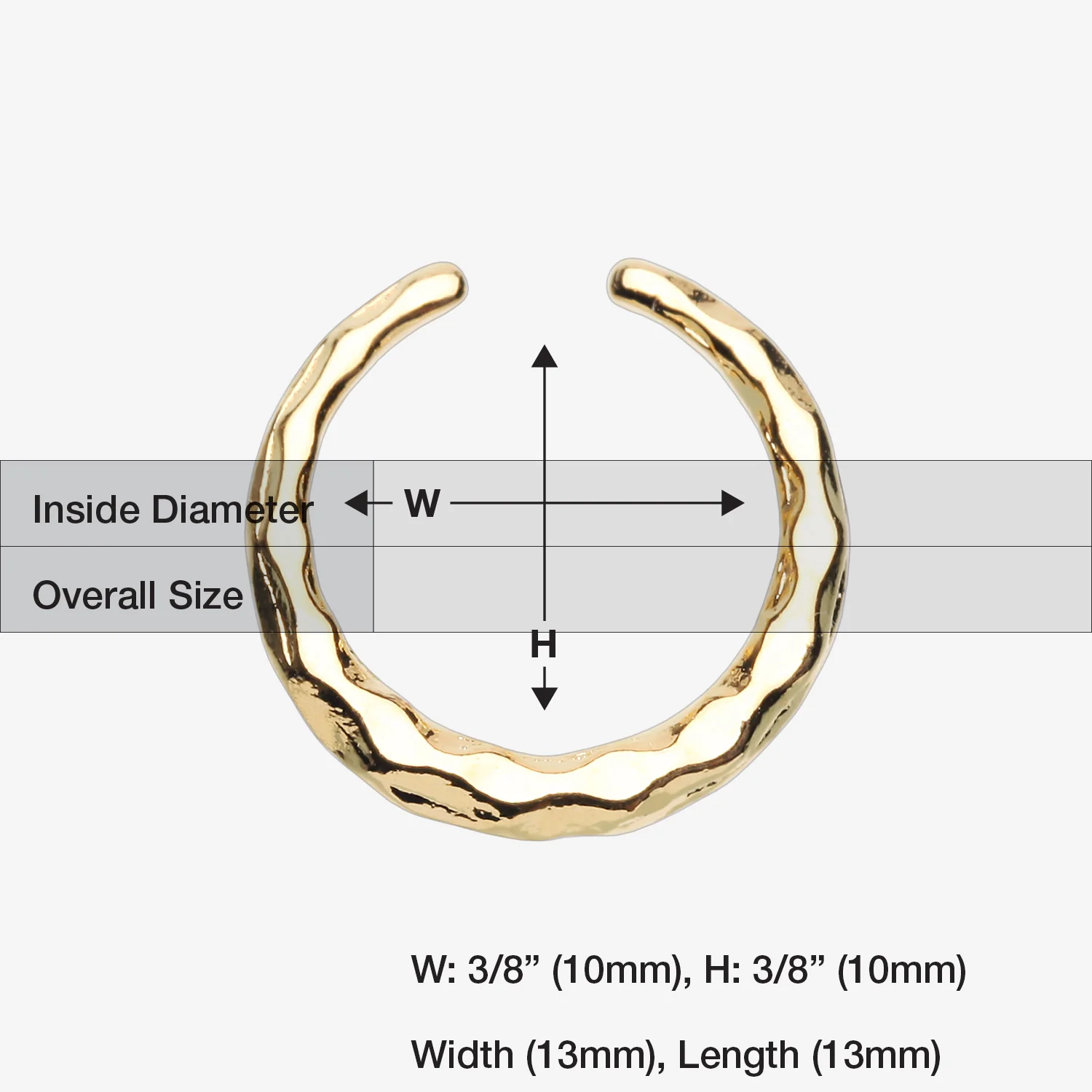 Golden Classic Faceted Steel Septum Retainer - Image 2