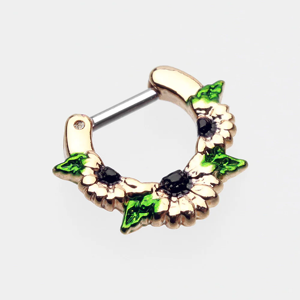 Golden Daisy Garden Icon Septum Clicker - Image 3