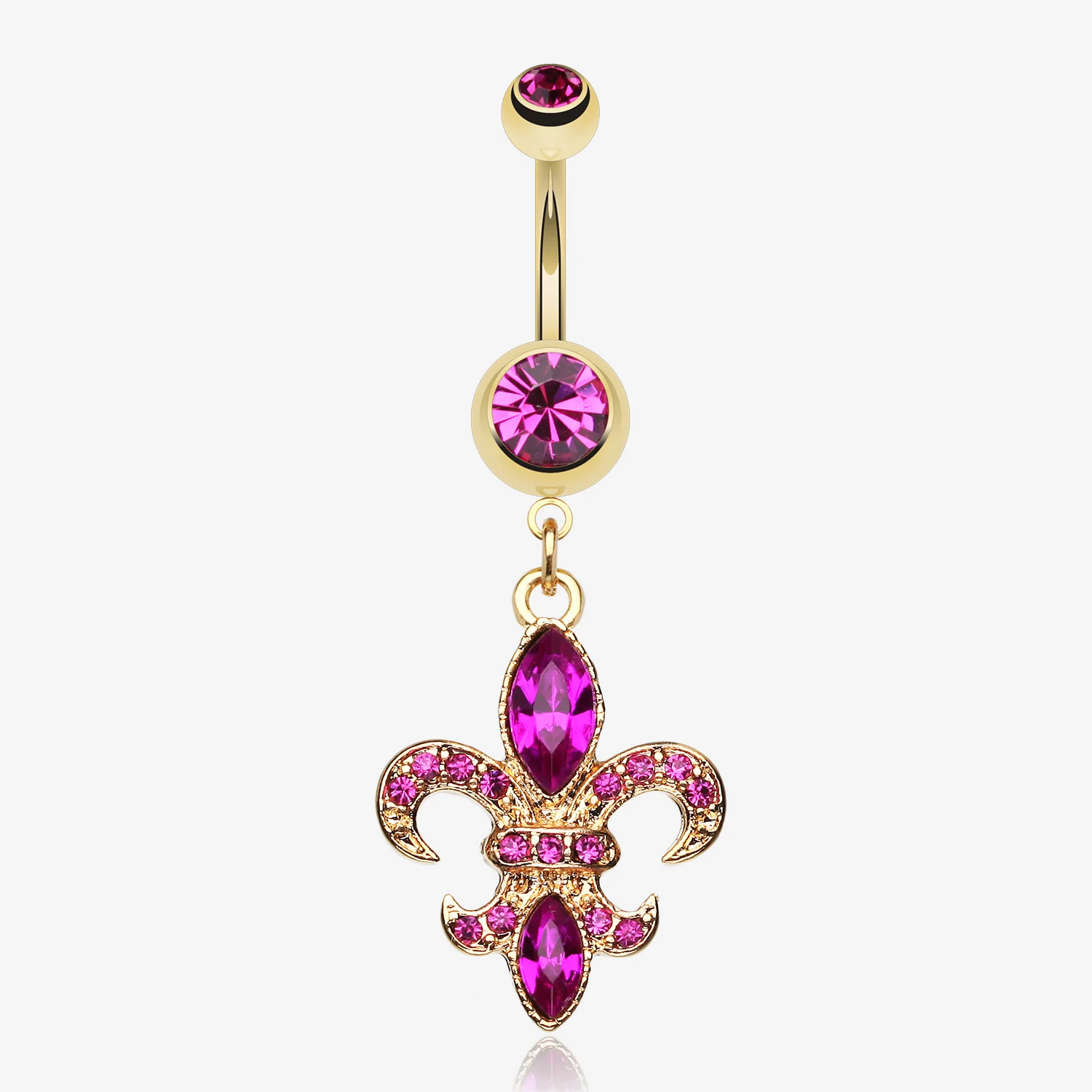 Golden Fleur de Lis Belly Ring