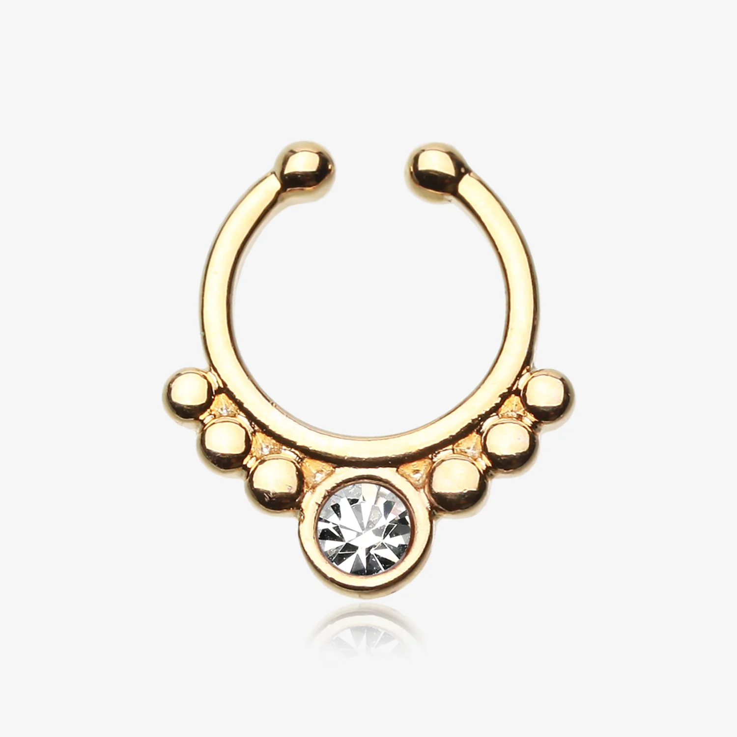 Golden Gem Grandiose Fake Septum Clip-On Ring