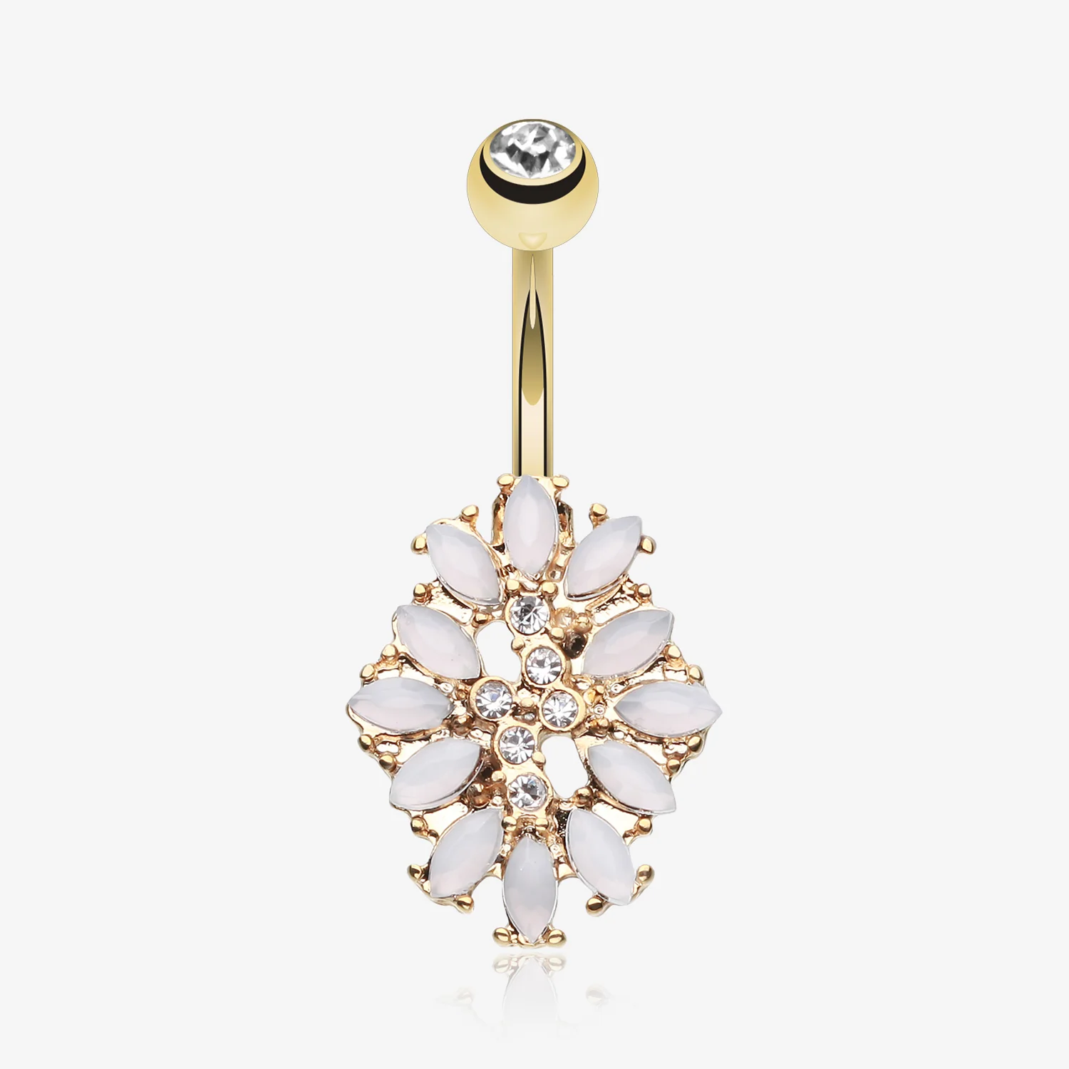 Golden Gilia Delight Flower Belly Button Ring