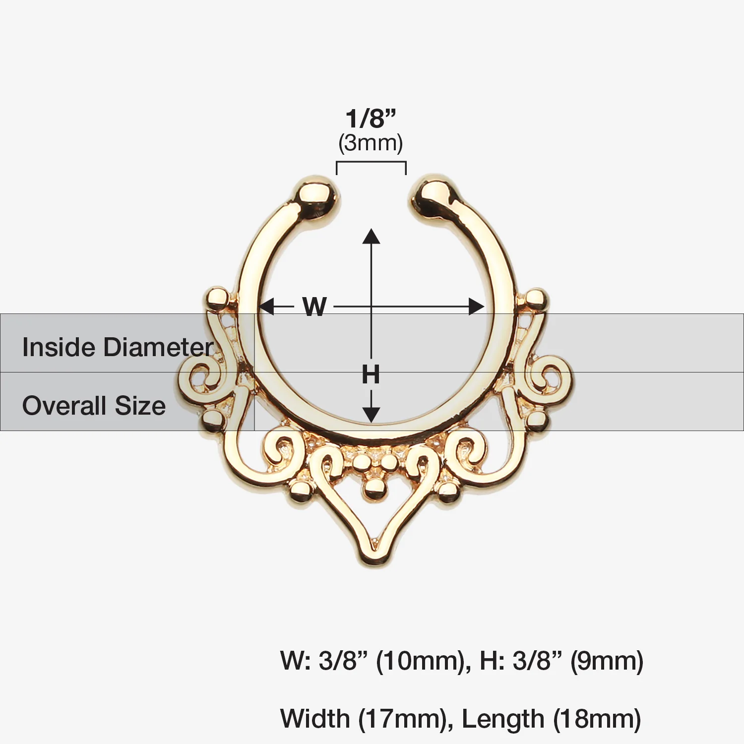 Golden Goddess Filigree Fake Septum Clip-On Ring - Image 2