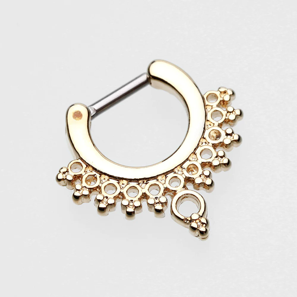 Golden Grand Entice Filigree Septum Clicker - Image 3