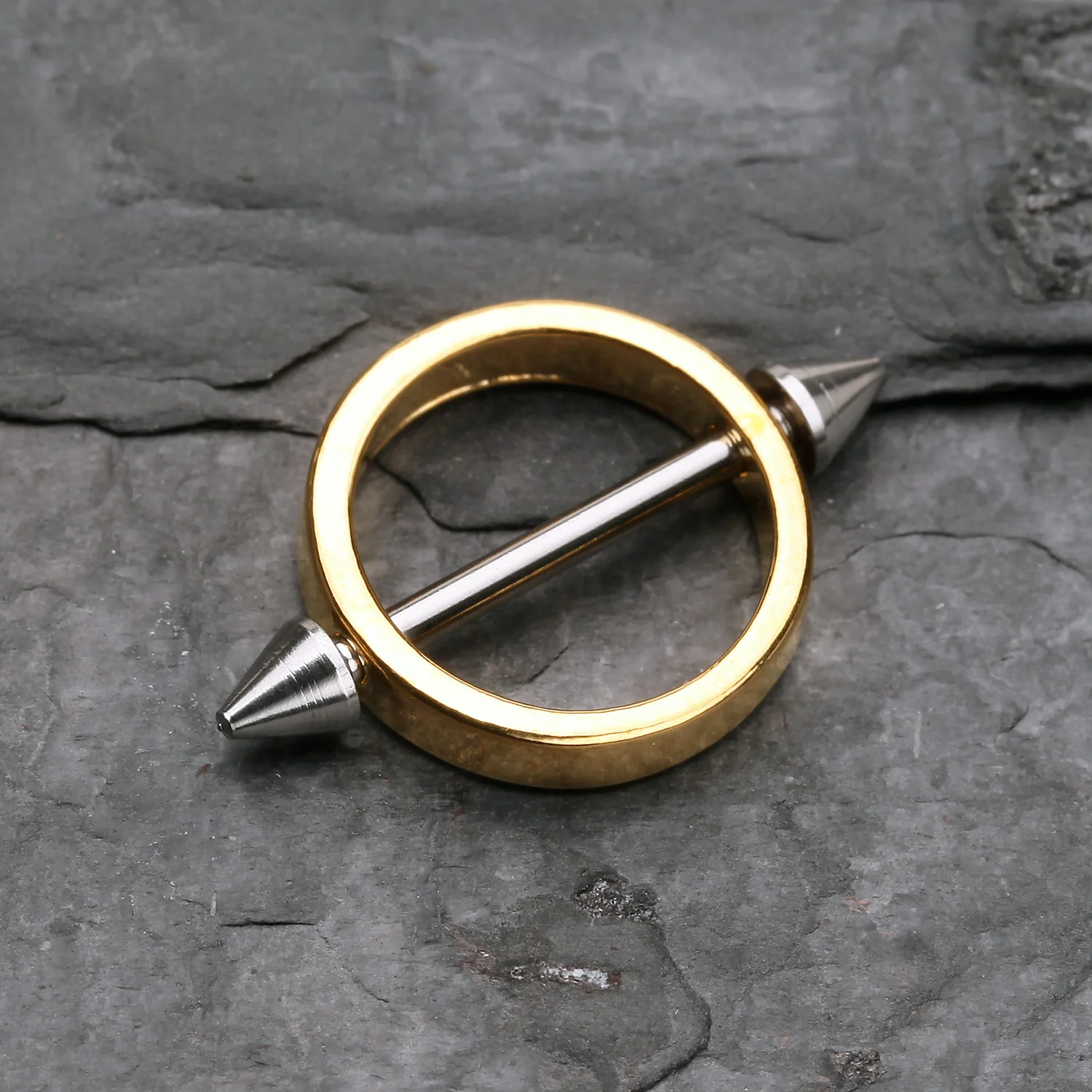A Pair of Golden Halo Spikes Nipple Shield Ring - Image 2