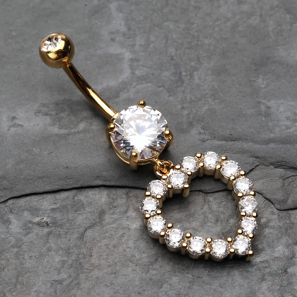 Golden Heart Affection Belly Button Ring - Image 3