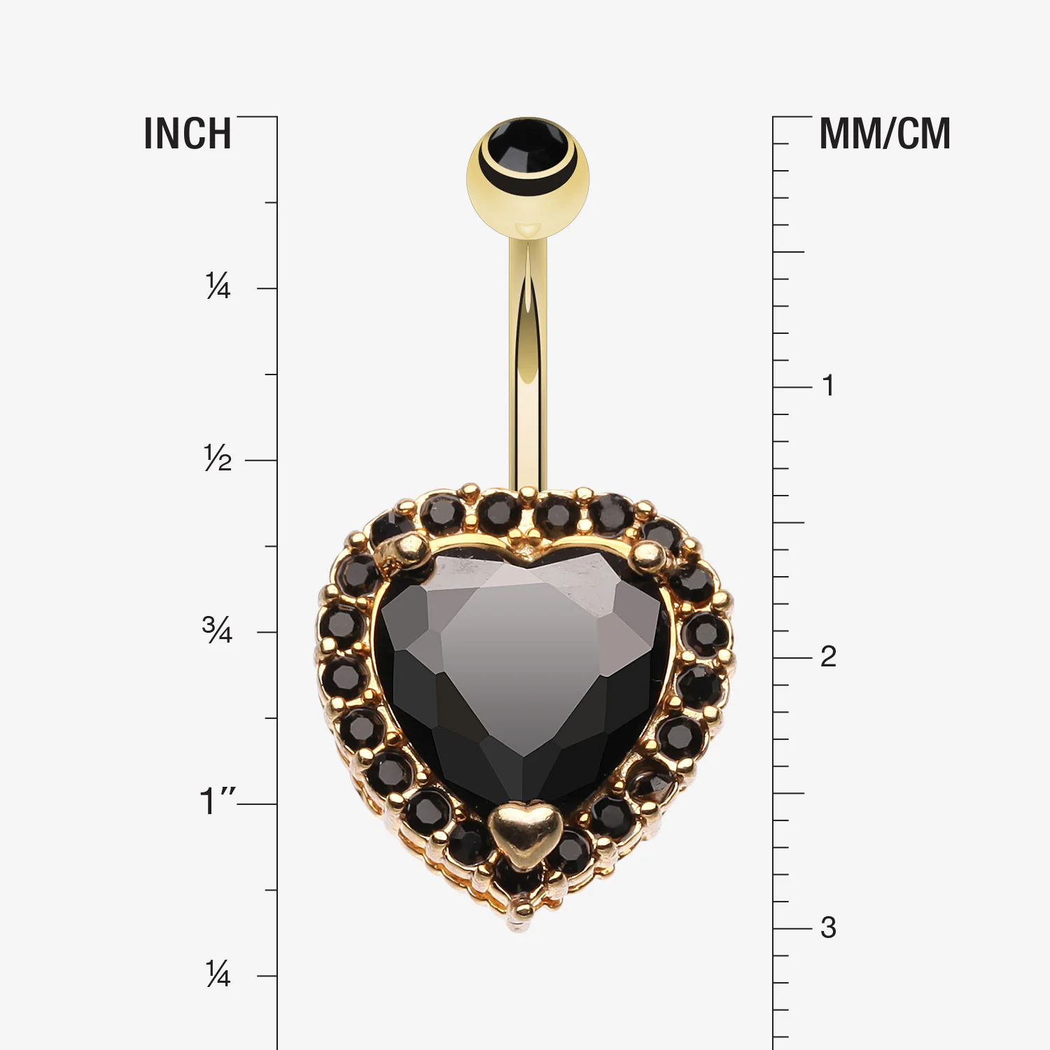 Golden Heart Extravagant Belly Button Ring - Image 2