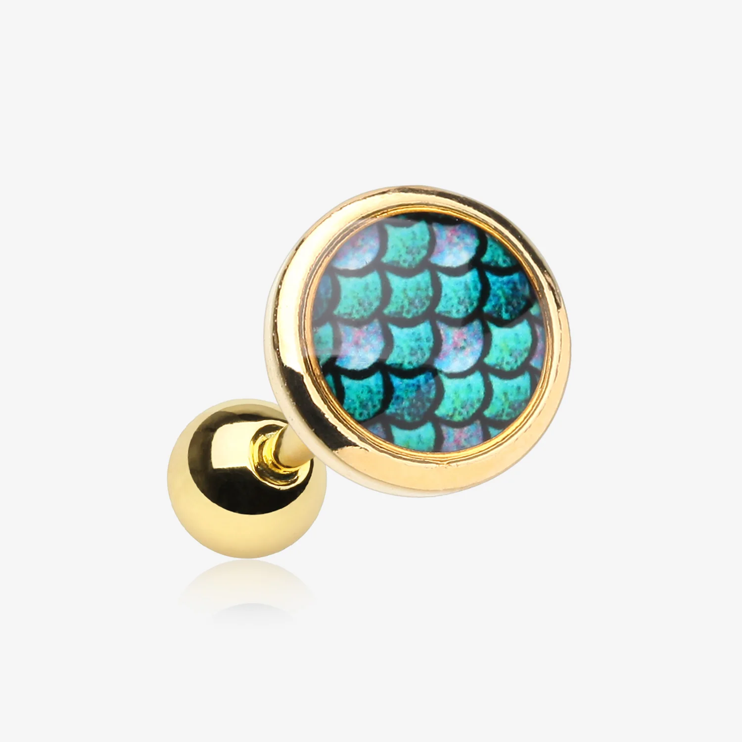 Golden Iridescent Mermaid Scales Cartilage Tragus Earring