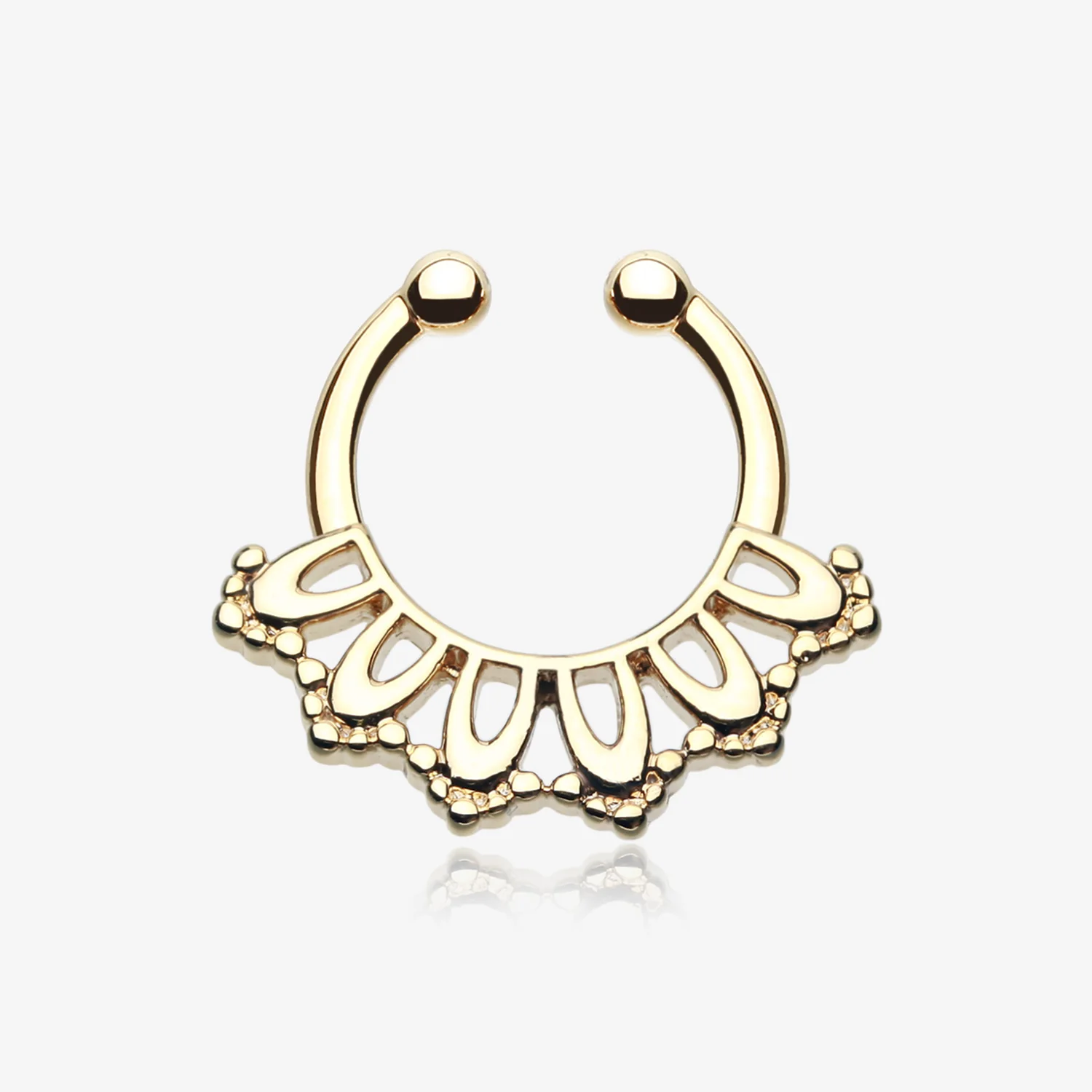 Golden Kaltik Filigree Fake Septum Clip-On Ring