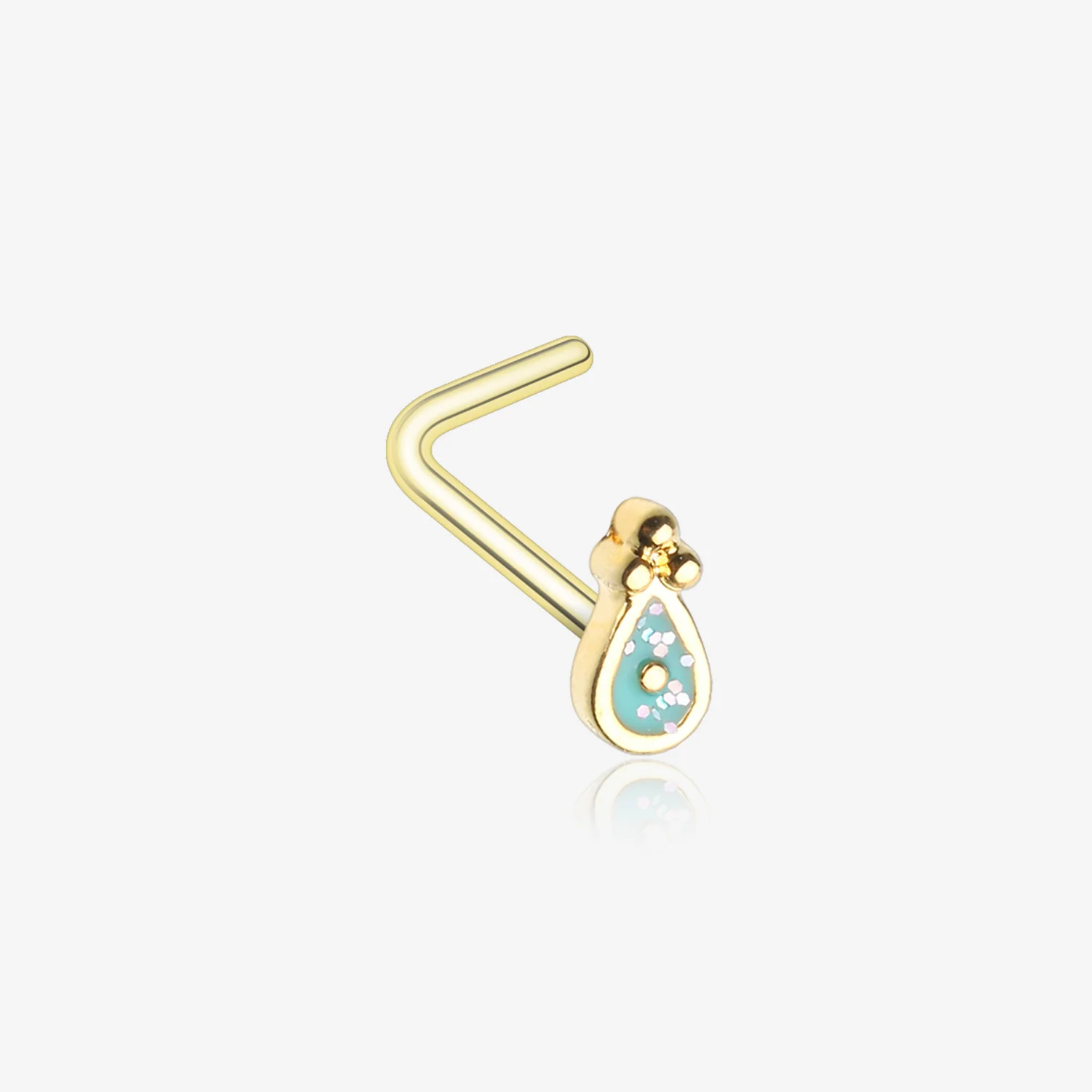 Golden Mandala Ryn Sparkle L-Shaped Nose Ring