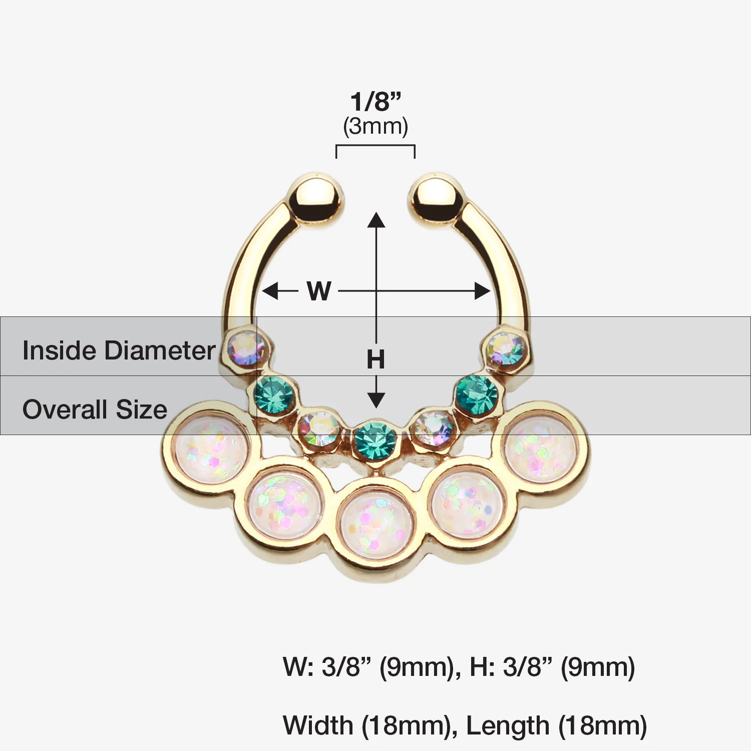 Golden Opal Aureole Gemina Fake Septum Clip-On Ring - Image 2