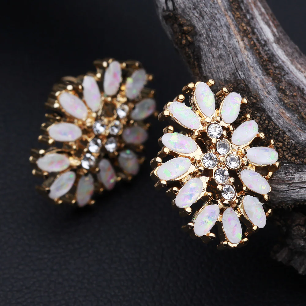 Golden Opal Gilia Delight Flower Cartilage Tragus Earring - Image 3