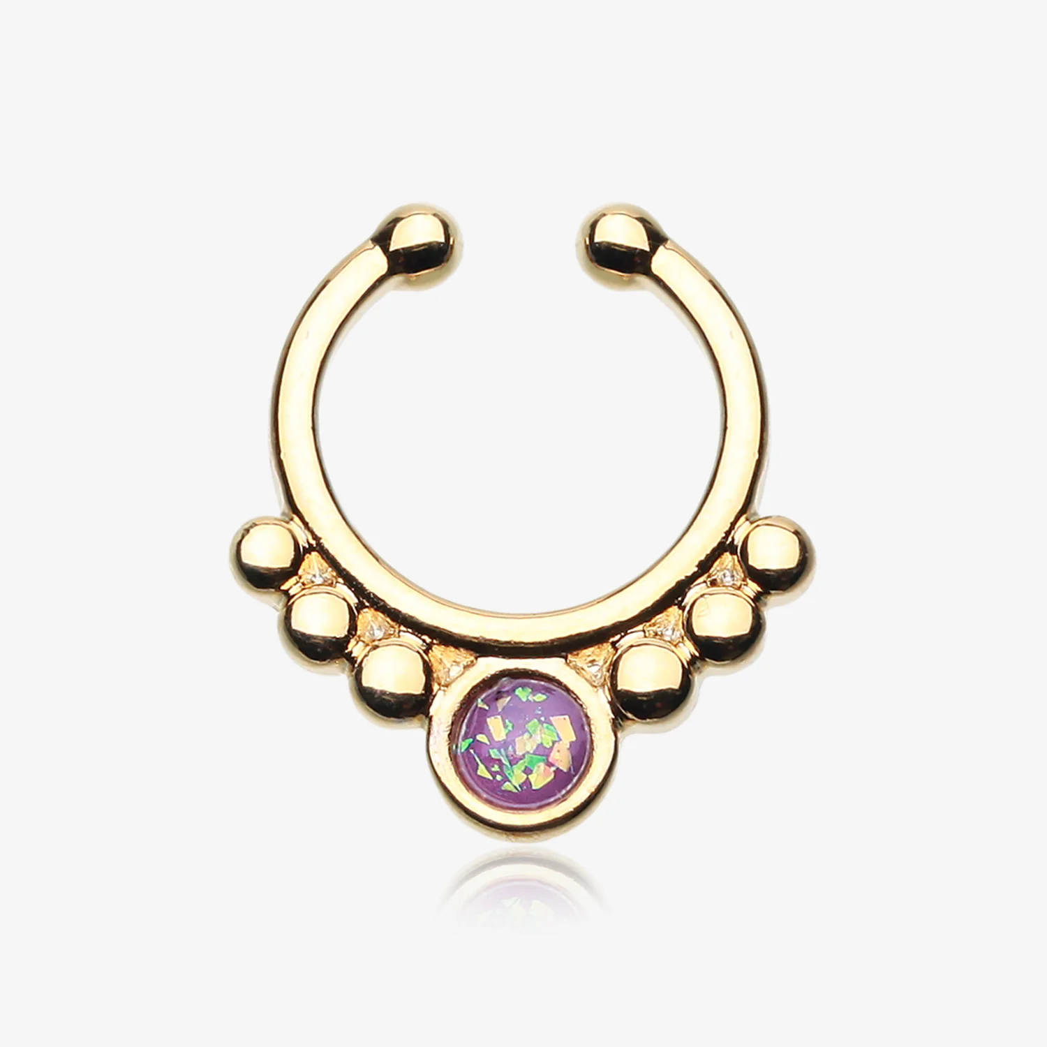 Golden Opal Grandiose Fake Septum Clip-On Ring