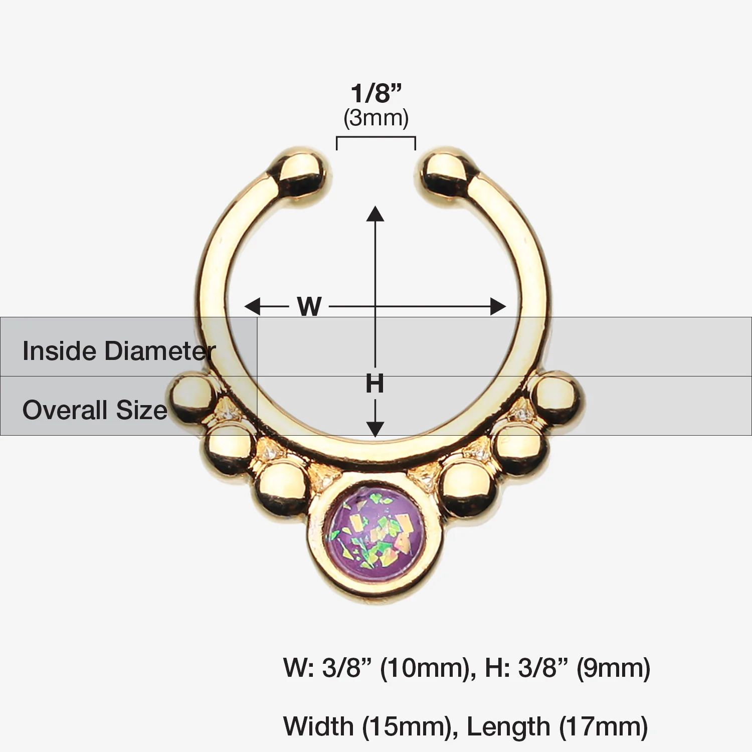 Golden Opal Grandiose Fake Septum Clip-On Ring - Image 2
