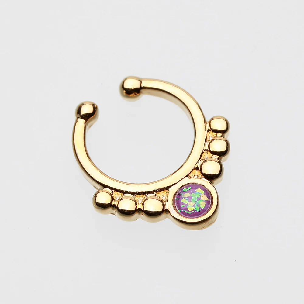 Golden Opal Grandiose Fake Septum Clip-On Ring - Image 3