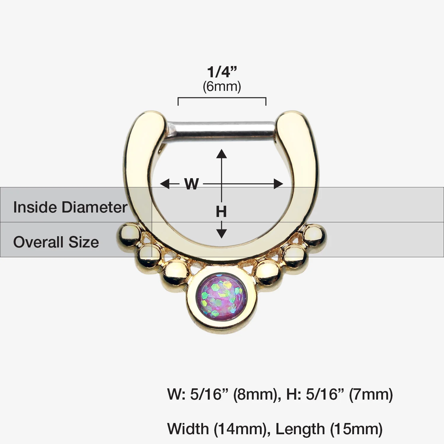 Golden Opal Grandiose Septum Clicker - Image 2