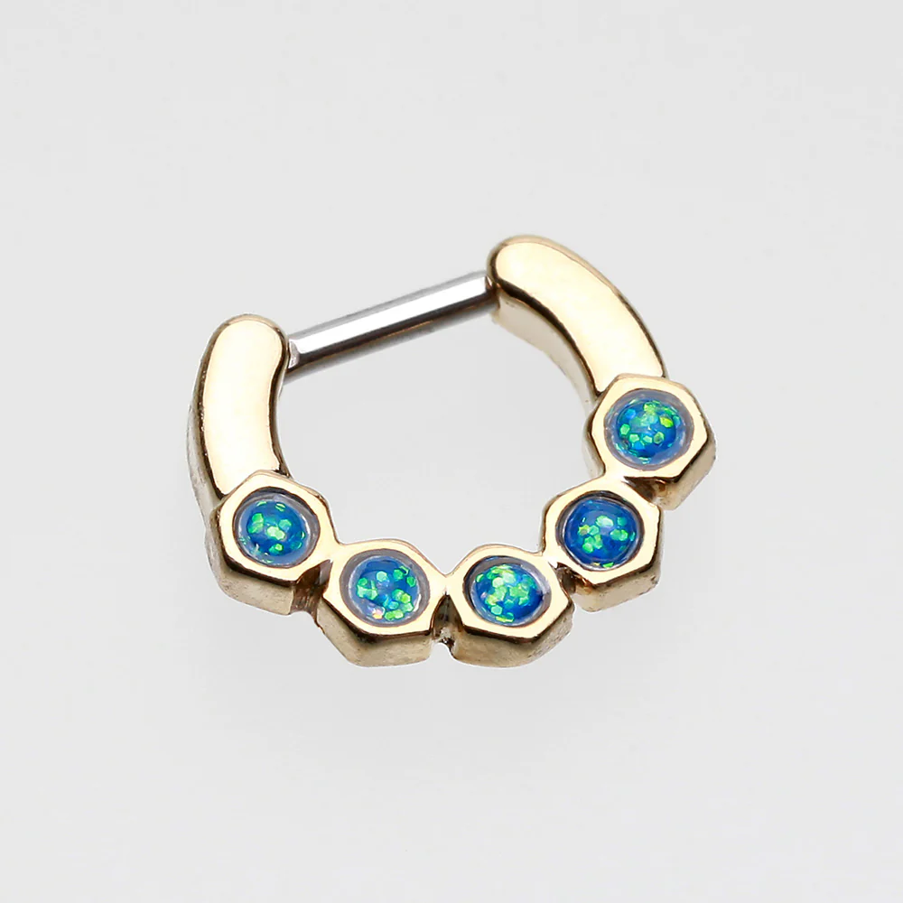 Golden Opal Hexa Gemina Septum Clicker - Image 2