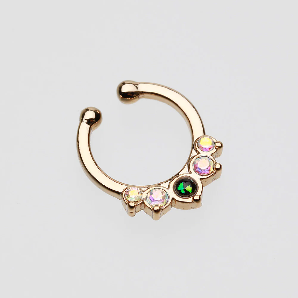 Golden Opal Precia Fake Septum Clip-On Ring - Image 3