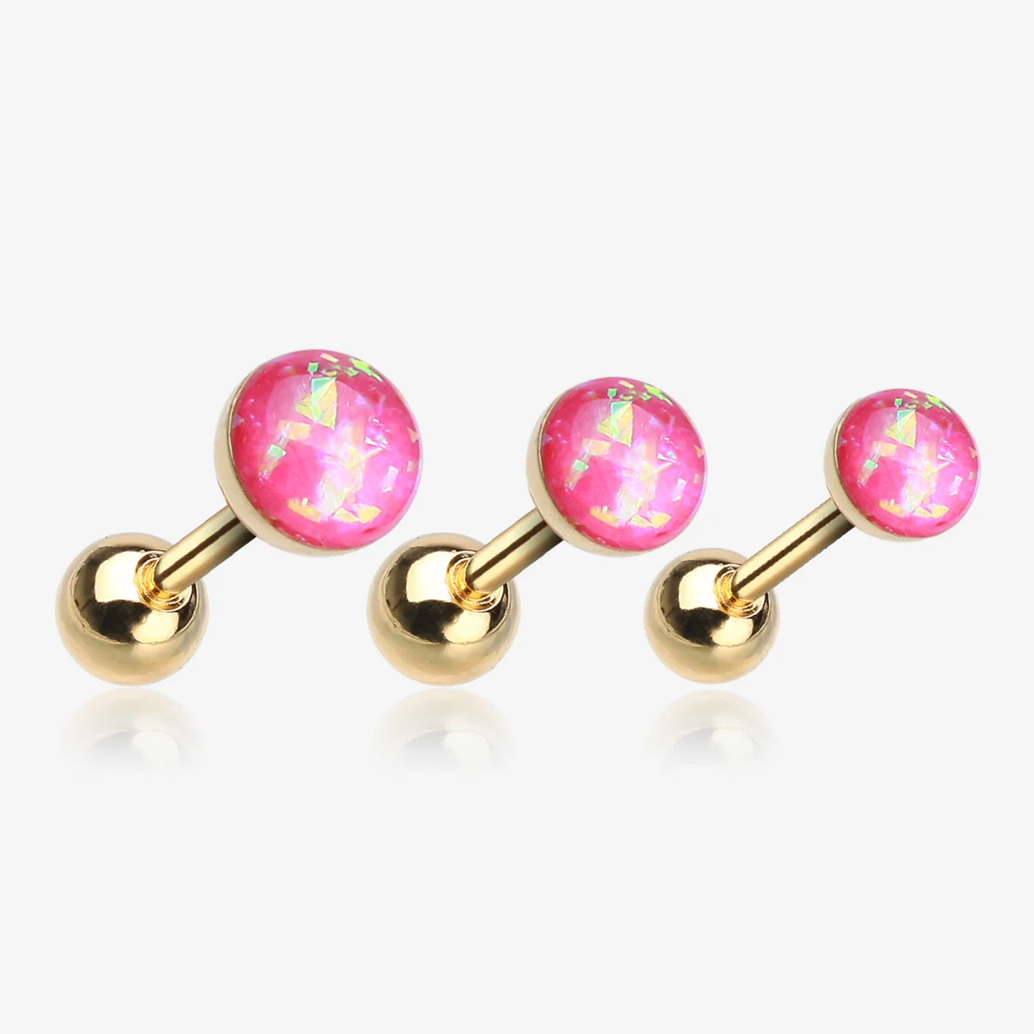 Golden Opal Sparkle Cartilage Tragus Earring - Image 2