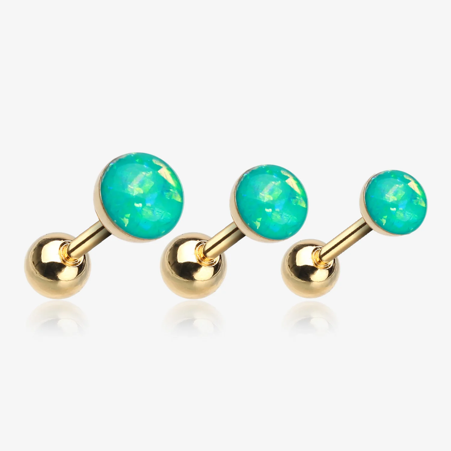 Golden Opal Sparkle Cartilage Tragus Earring - Image 2