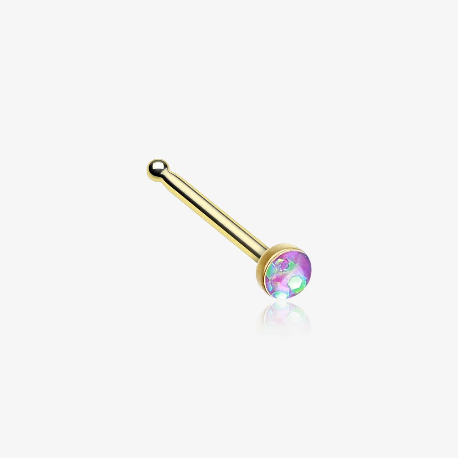 Golden Opal Sparkle Nose Stud Ring