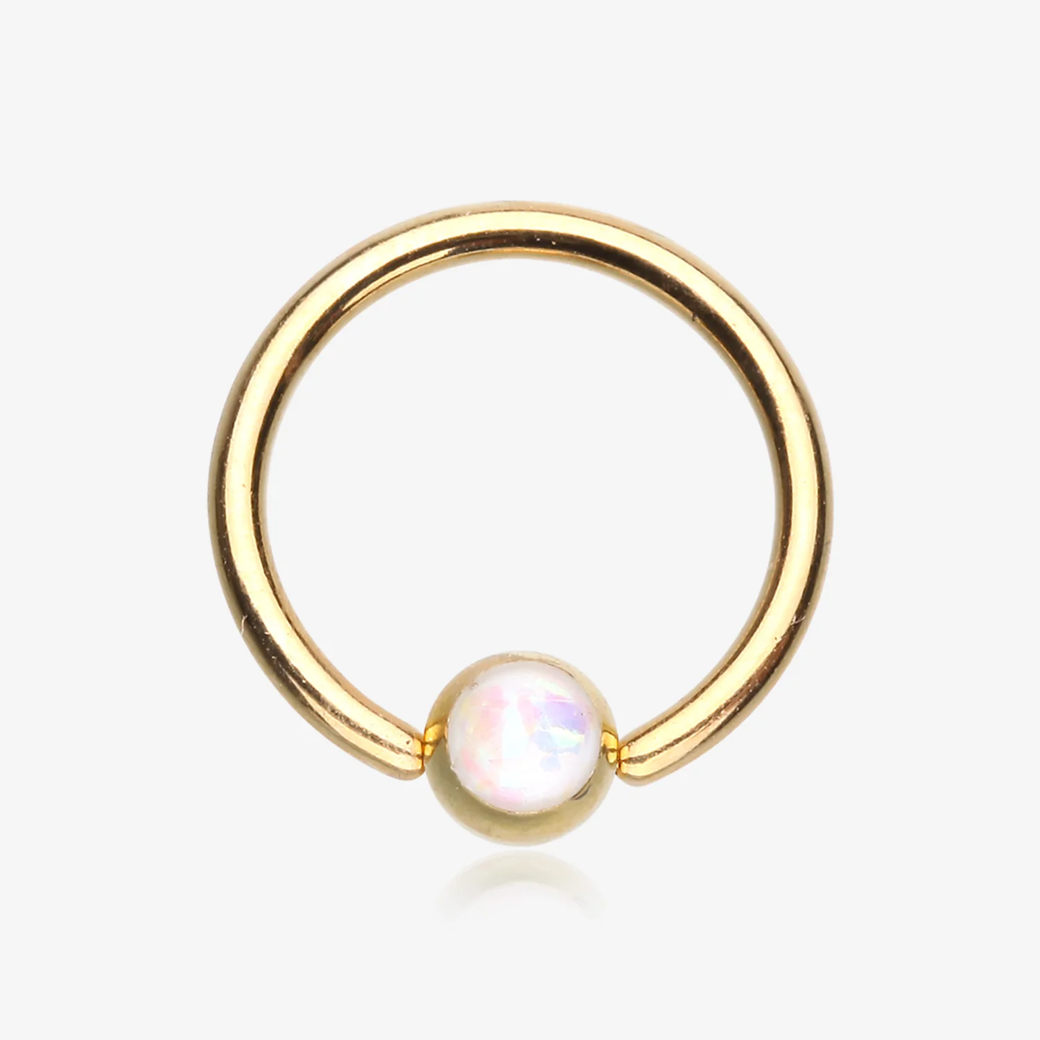 Golden Opalescent Sparkle Captive Bead Ring