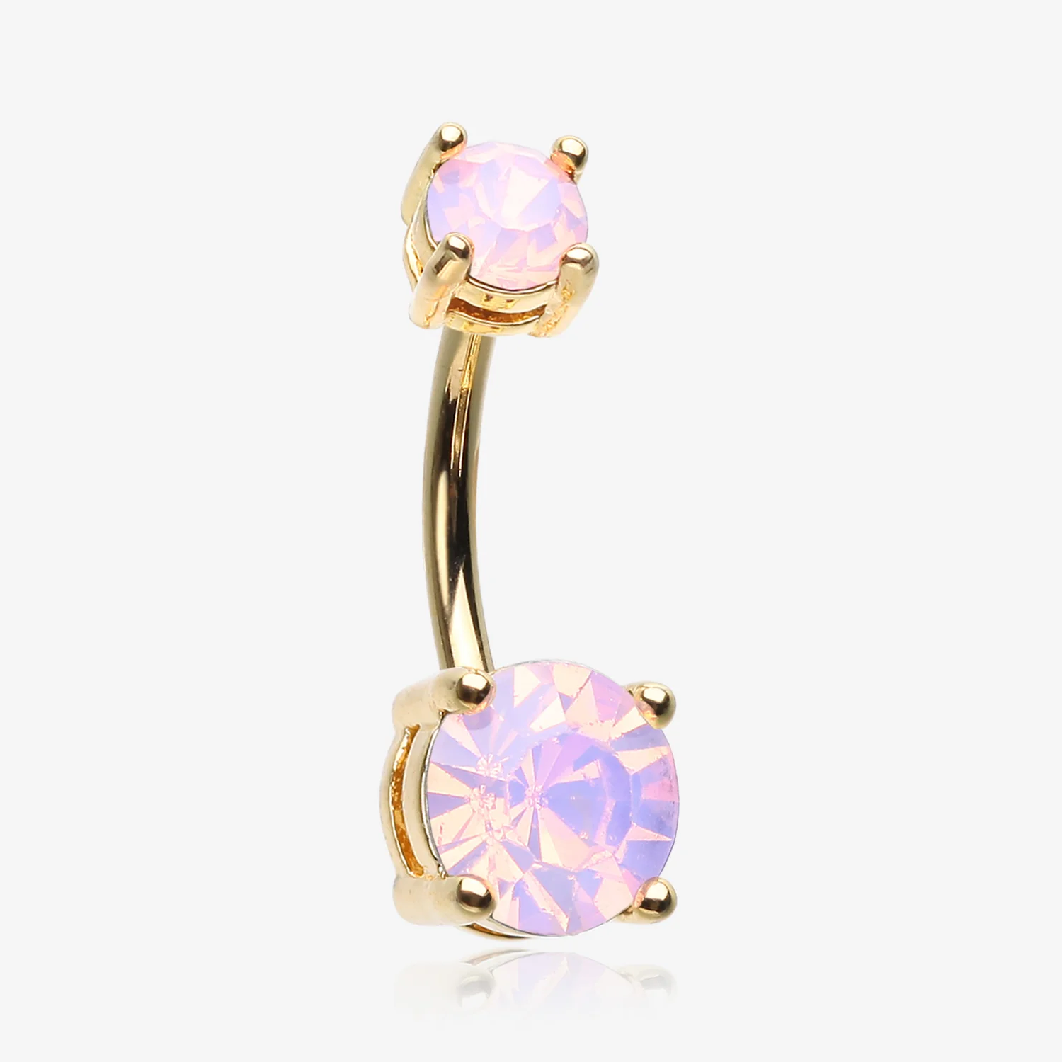 Golden Opalite Sparkle Prong Set Belly Button Ring