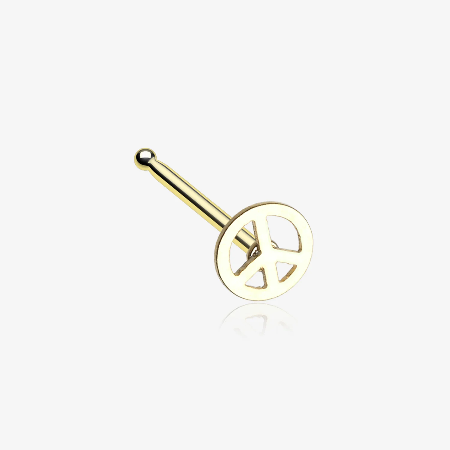 Golden Peace Icon Nose Stud Ring