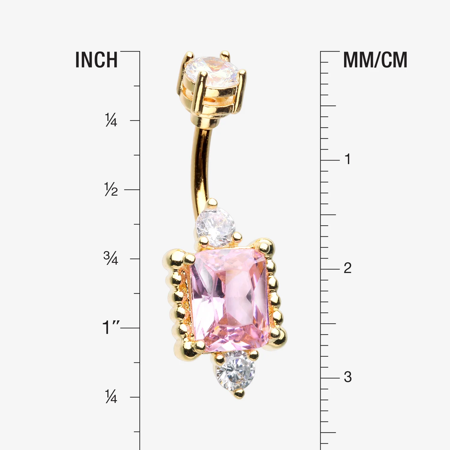 Golden Princess Sparkle Adornment Belly Button Ring - Image 2