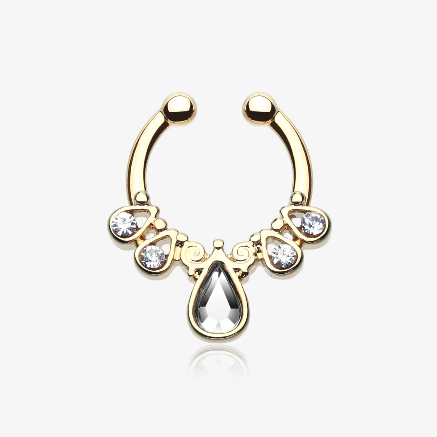 Golden Radiant Kao Fake Septum Clip-On Ring