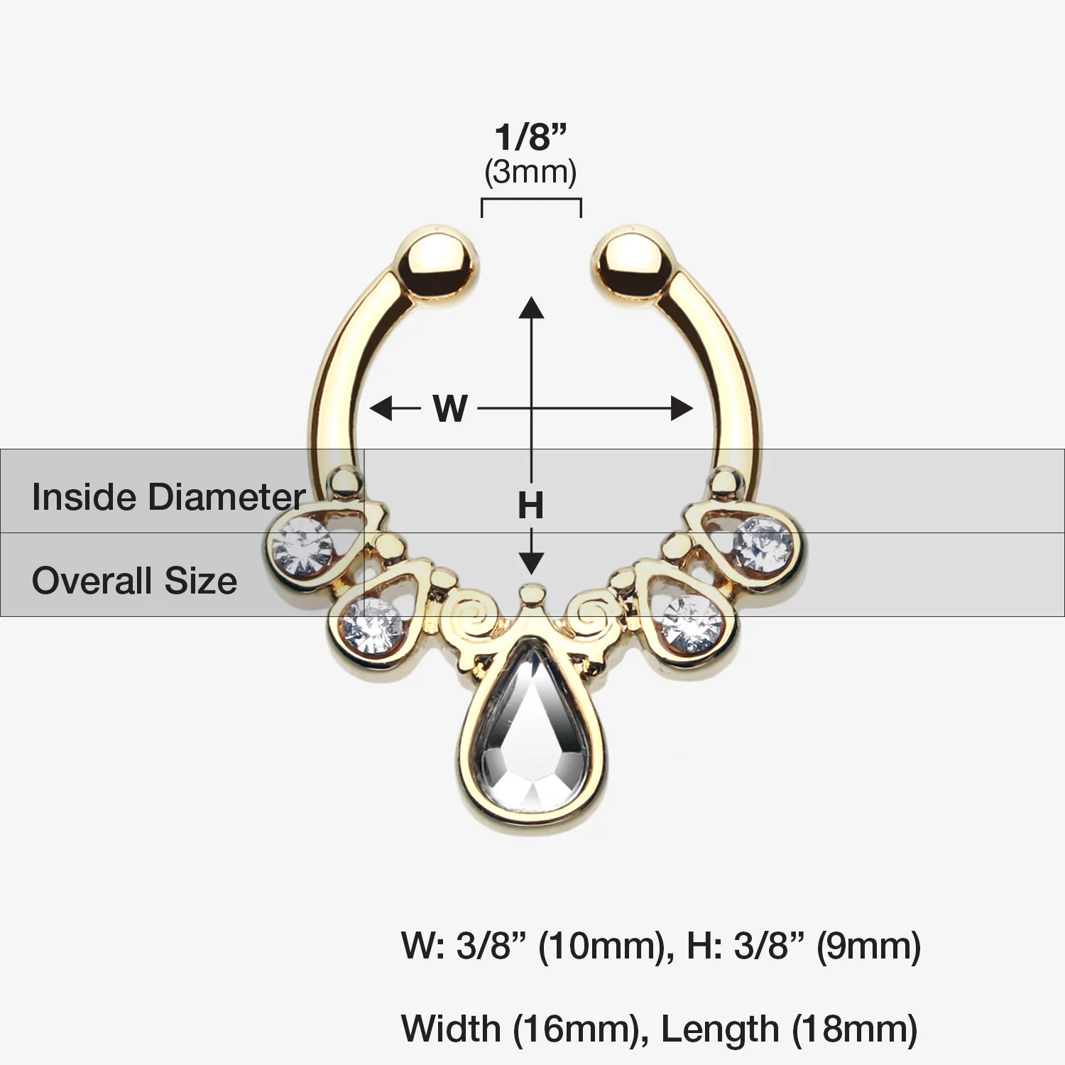 Golden Radiant Kao Fake Septum Clip-On Ring - Image 2