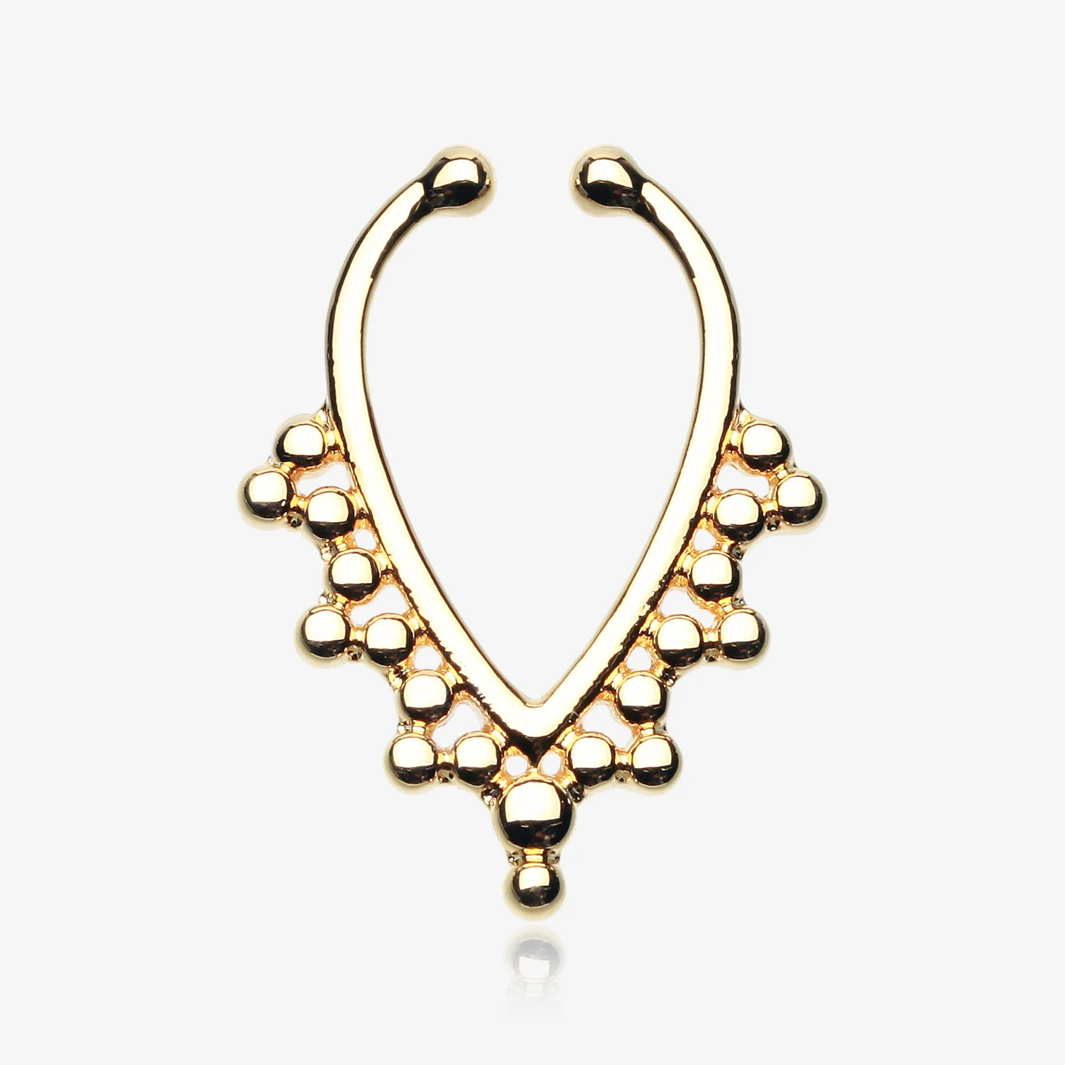 Golden Regent Drape Filigree Fake Septum Clip-On Ring