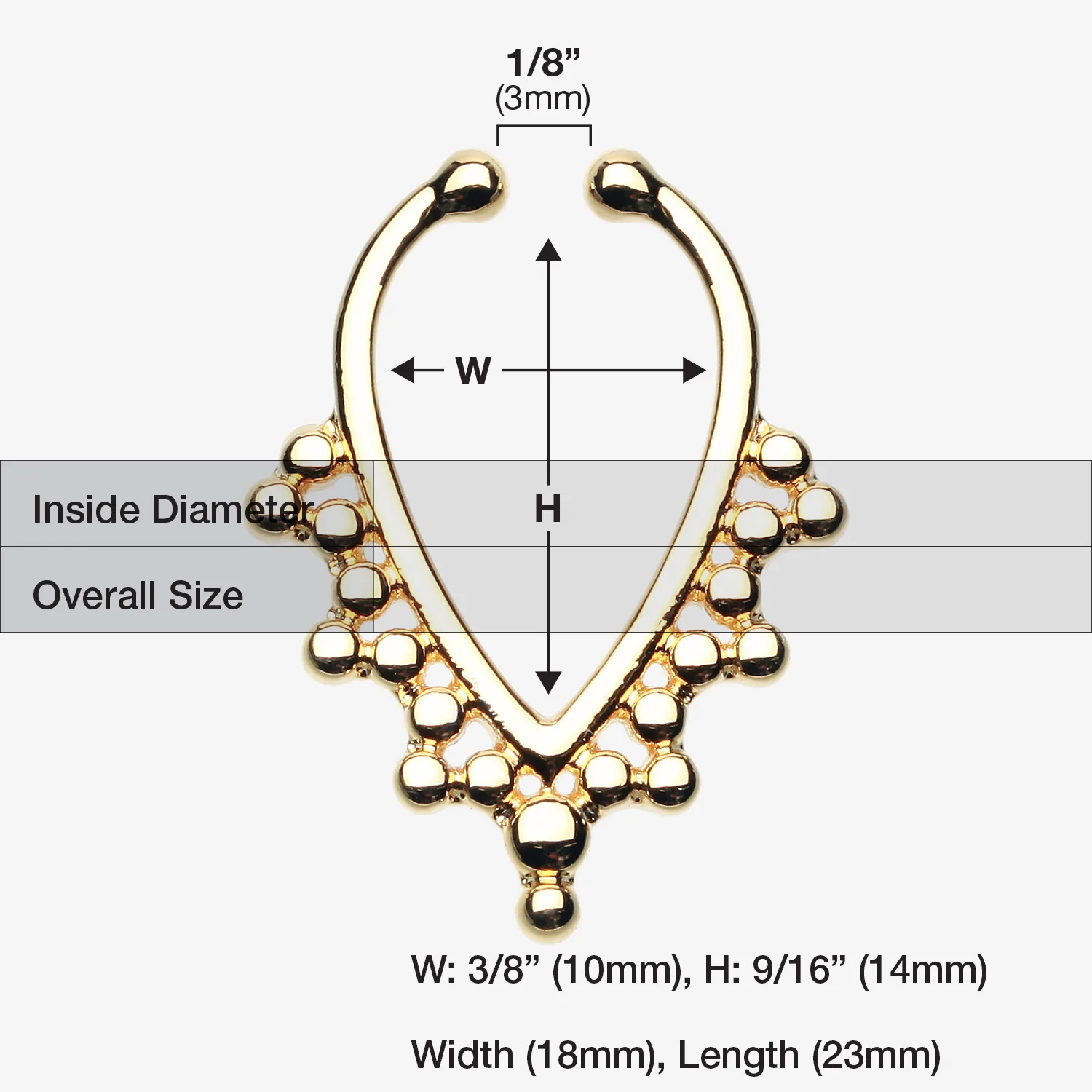Golden Regent Drape Filigree Fake Septum Clip-On Ring - Image 2