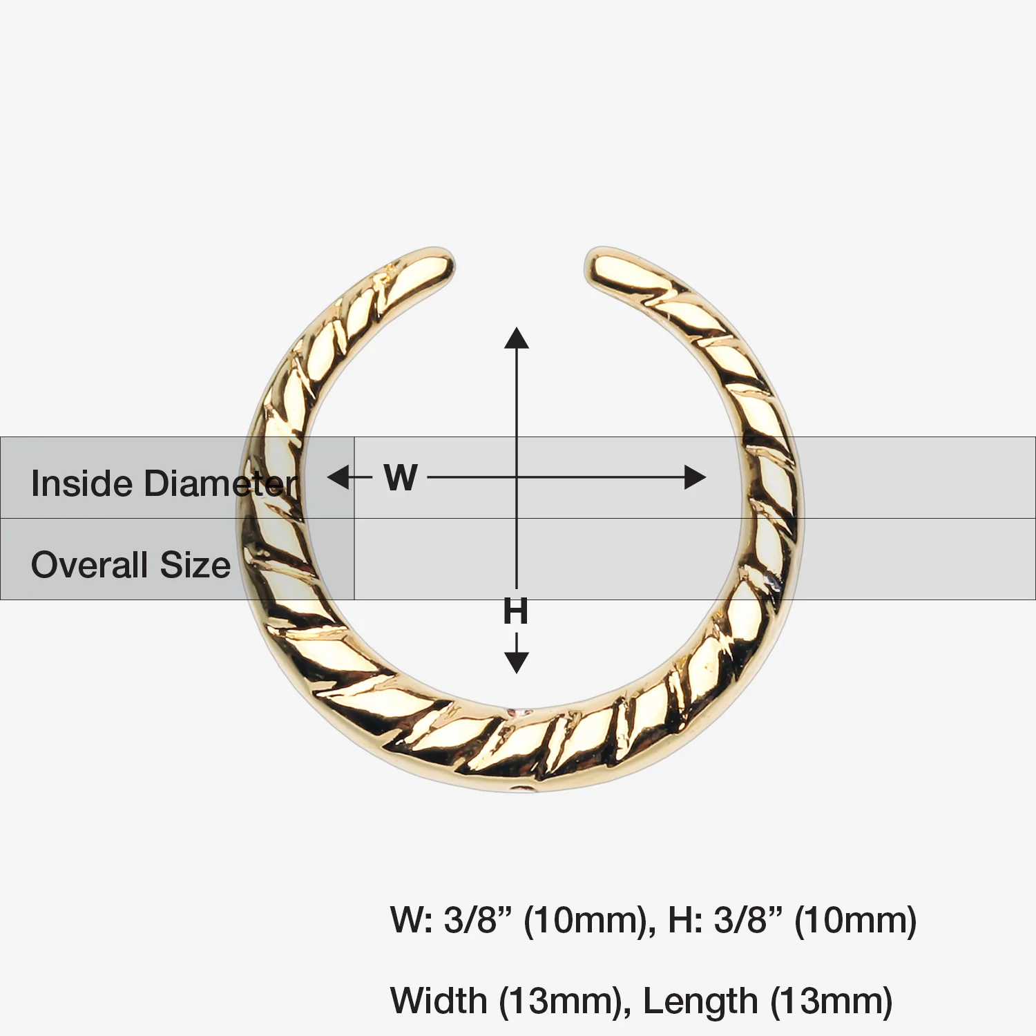 Golden Sailor Rope Steel Septum Retainer - Image 2