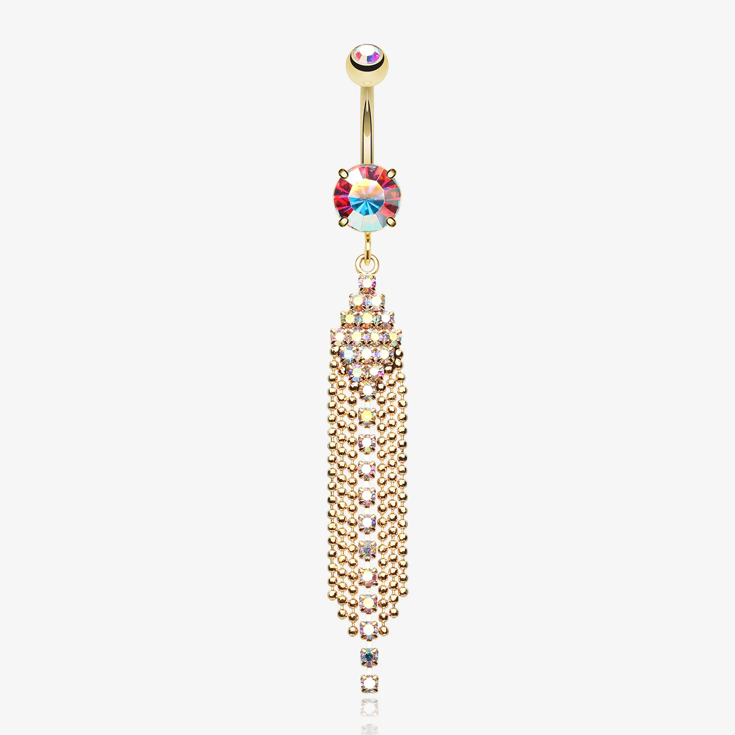 Golden Sparkle Showers Belly Button Ring